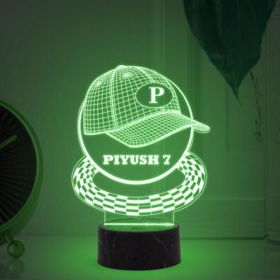 3D Illusion Baseball Cap Night Lamp with Multicolored Light Customized with Name Birthday Gift for Baseball Player, Lovers Gift for Sport Lover